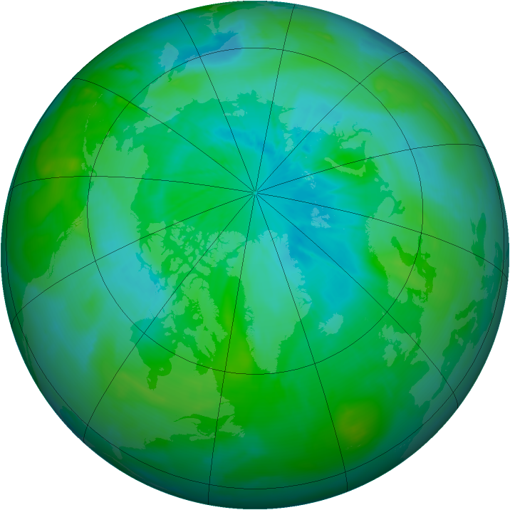 Arctic ozone map for 09 August 2012
